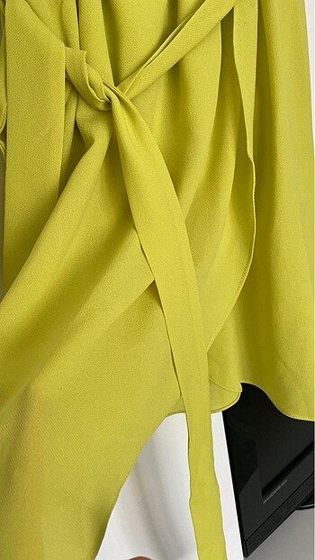 Tek kol şifon elbise - Görsel 3