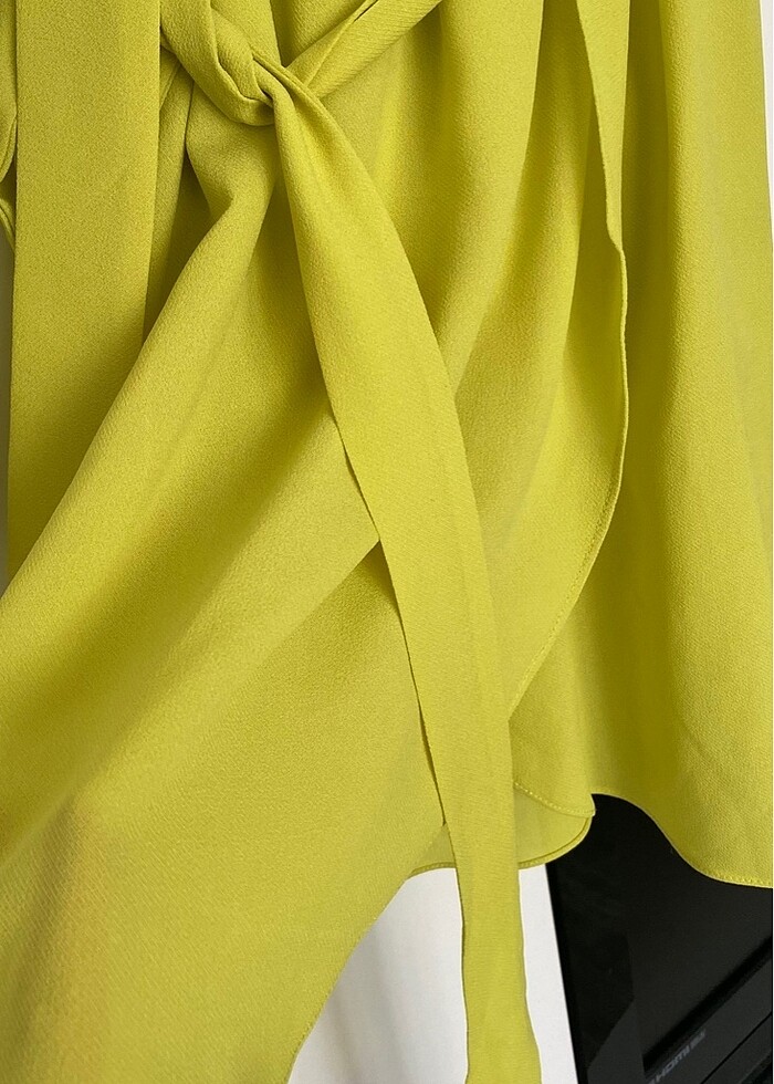 Tek kol şifon elbise - Görsel 3