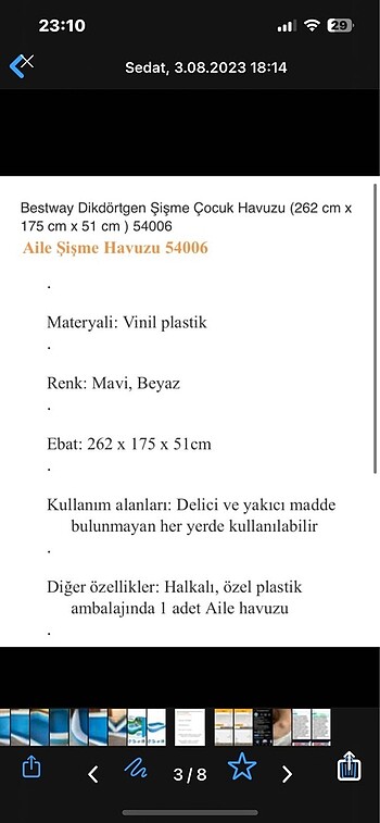 Diğer Şişme havuz ve pompa