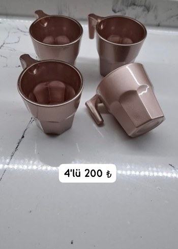 4'lü Metal Kahve Fincanı Seti