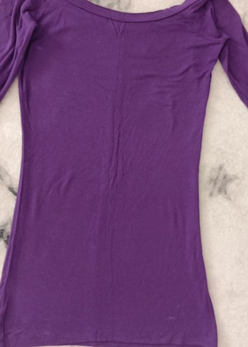 Uzun Kollu Mor Kadın Bluz - Görsel 2