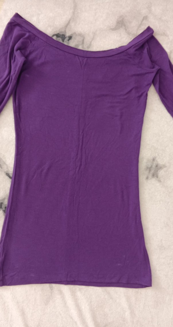 Uzun Kollu Mor Kadın Bluz - Görsel 2