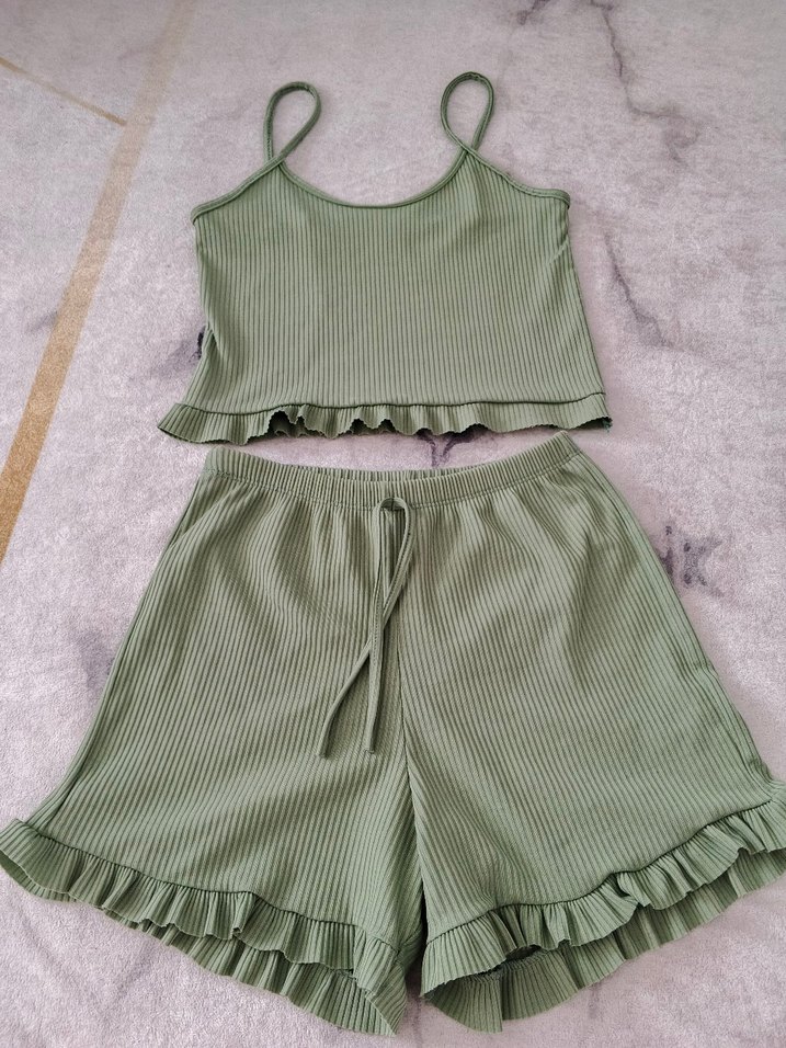 Yeşil Mini Kadın Ev Giyimi Takımı - Görsel 2