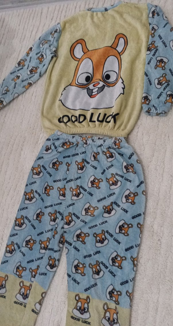 Renkli yünlü Pijama Takımı - Görsel 3