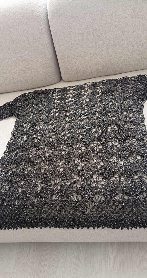 Gri Dantel Detaylı Uzun Kollu Triko Kazak - Görsel 3