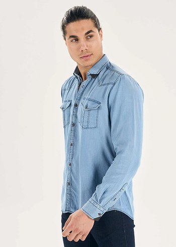 Mavi Denim Erkek Gömlek, Regular Fit, Uzun Kollu