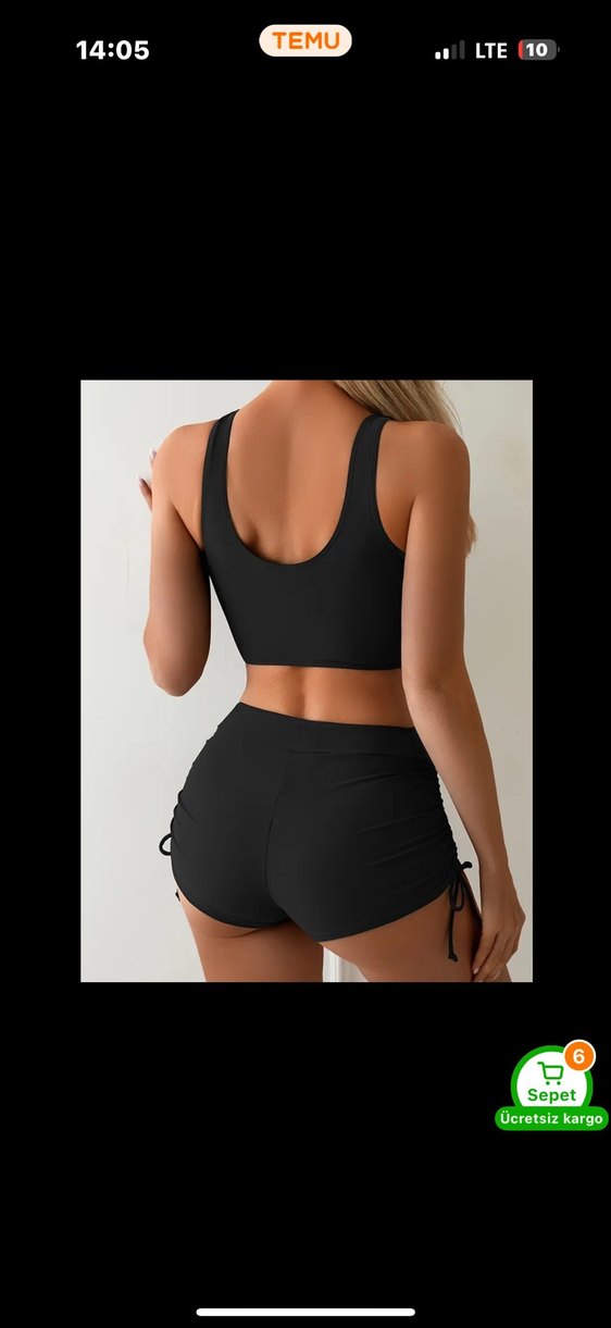 Siyah Mini Spor Atletik Mayo alt - Görsel 2