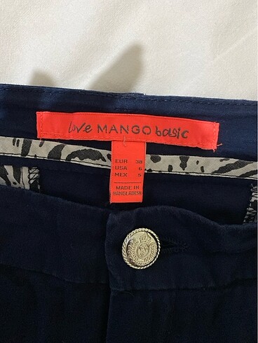 Mango Mango pamuklu kumaş pantolon