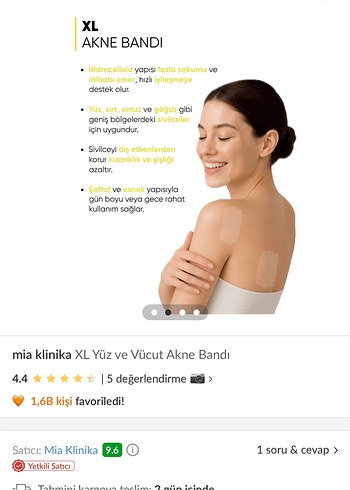 Mia Klinika XL Yüz ve Vücut Akne Bandı 6'lı - Görsel 2