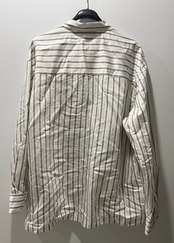 Bershka Çizgili Uzun Kollu Gömlek - Görsel 5