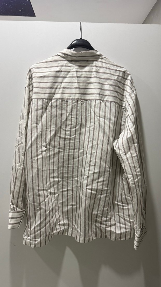 Bershka Çizgili Uzun Kollu Gömlek - Görsel 5