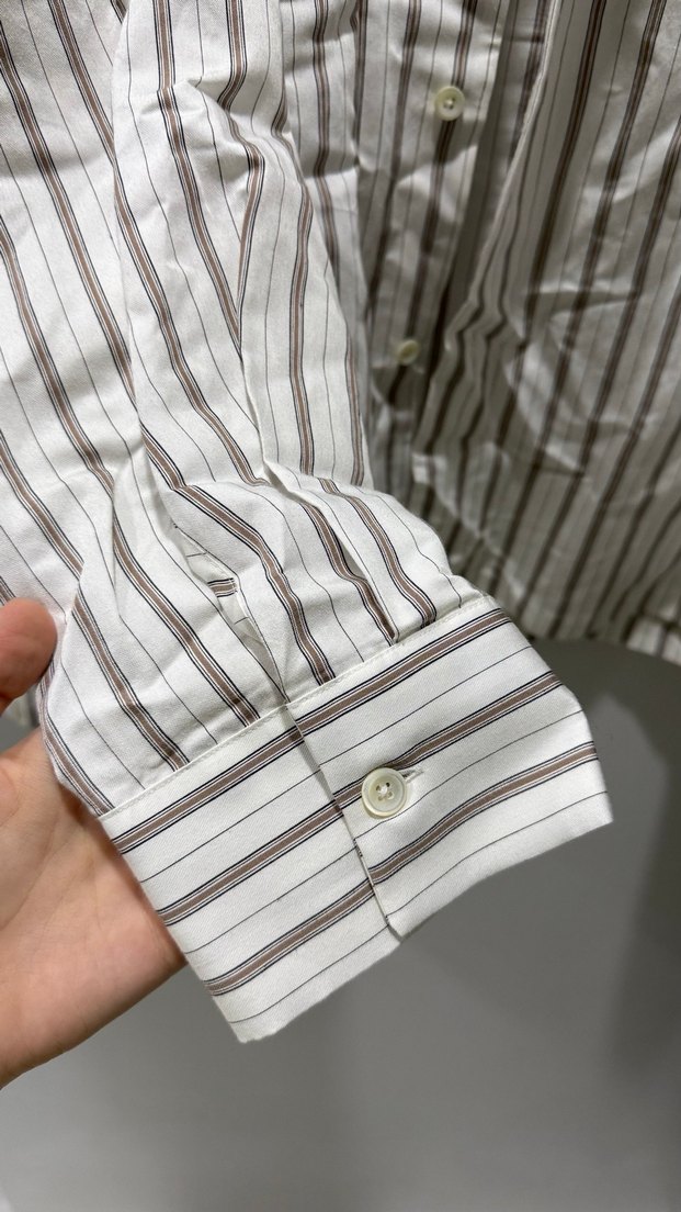 Bershka Çizgili Uzun Kollu Gömlek - Görsel 3