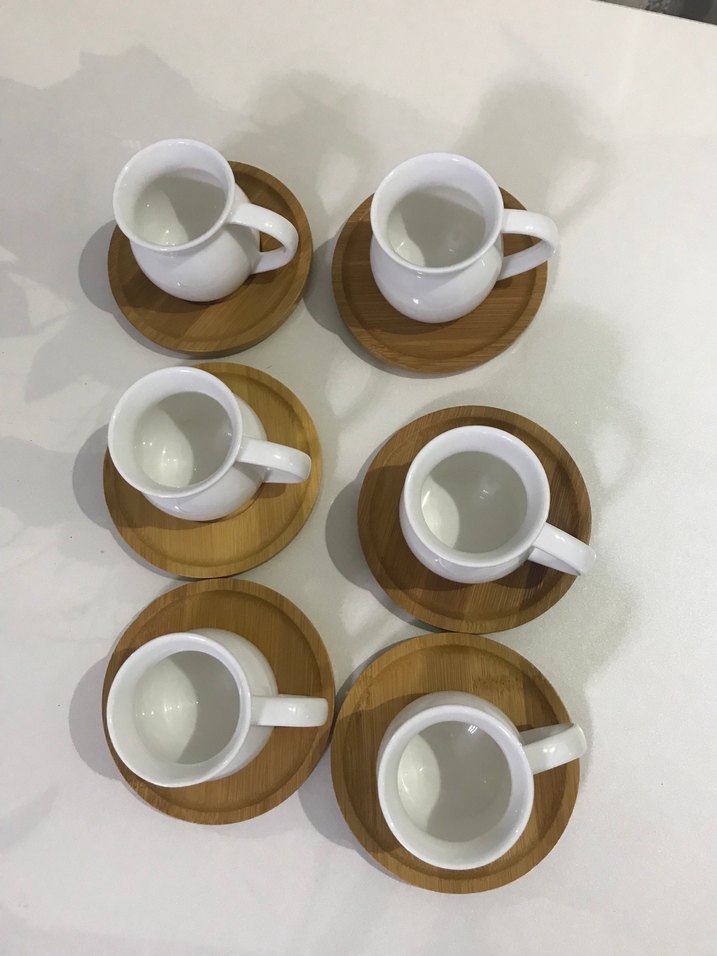 Bambu tabaklı kahve fincanı takımı - Görsel 3