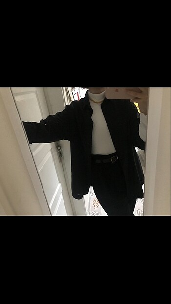 oversize siyah gömlek