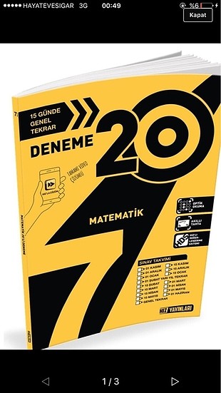 Hız yayınları 7.sınıf matematik denemesi