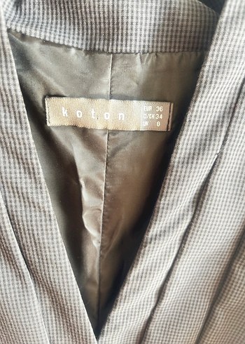 Koton marka antrasit v yaka ofis elbisesi - Görsel 2