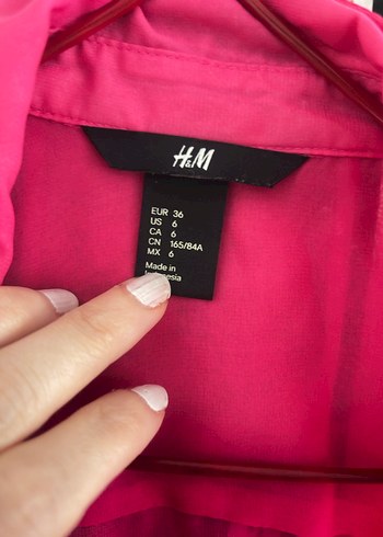 H&M 36 beden Pembe Düğmeli Kolsuz Kadın Gömlek - Görsel 2