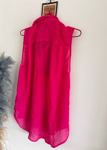 H&M 36 beden Pembe Düğmeli Kolsuz Kadın Gömlek - Görsel 3