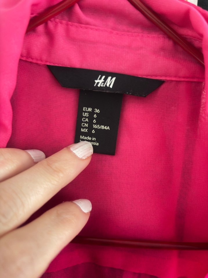 H&M 36 beden Pembe Düğmeli Kolsuz Kadın Gömlek - Görsel 2