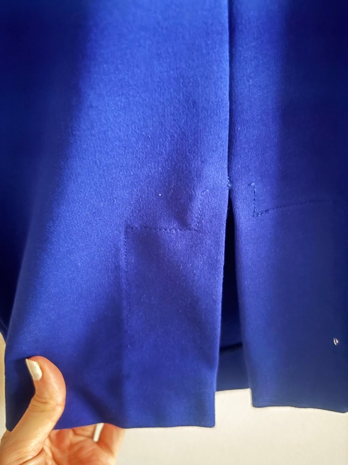 Saks Mavi  Midi likralı Elbise - Görsel 5