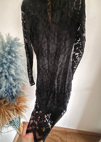 Siyah Dantel şık kalem  Elbise - Görsel 4