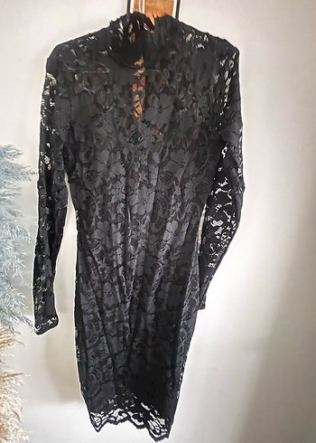 Siyah Dantel şık kalem  Elbise - Görsel 5