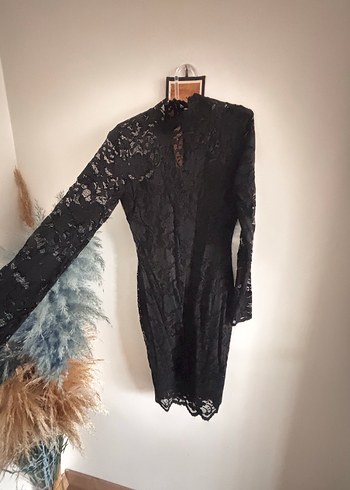 Siyah Dantel şık kalem  Elbise - Görsel 3