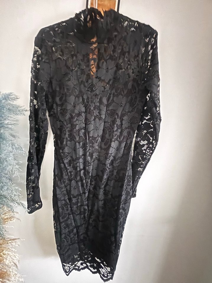 Siyah Dantel şık kalem  Elbise - Görsel 5