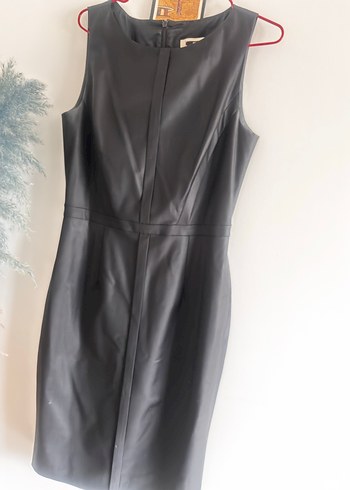 Siyah koyu antrasit İpekyol  Kolsuz Ofis Elbisesi - Görsel 4