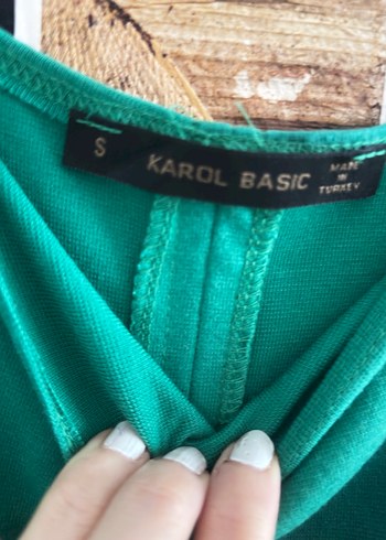 Yeşil midi strech Elbise - Görsel 2