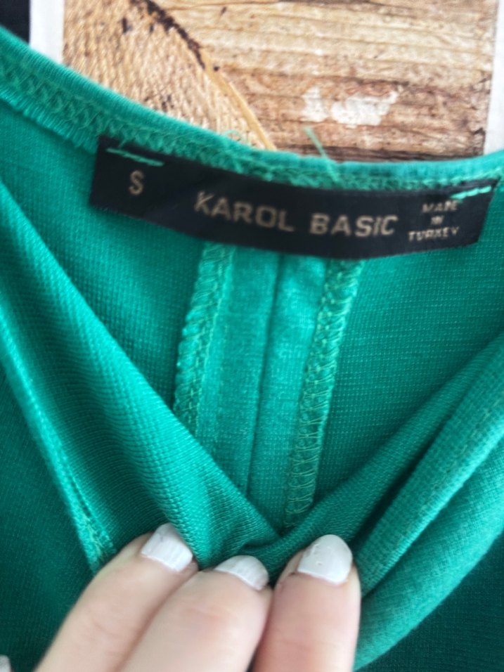 Yeşil midi strech Elbise - Görsel 2