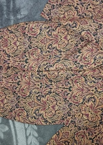 Bordo Desenli Bohem Kadın Kumaş Pantolon - Görsel 2