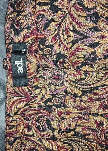 Bordo Desenli Bohem Kadın Kumaş Pantolon - Görsel 3