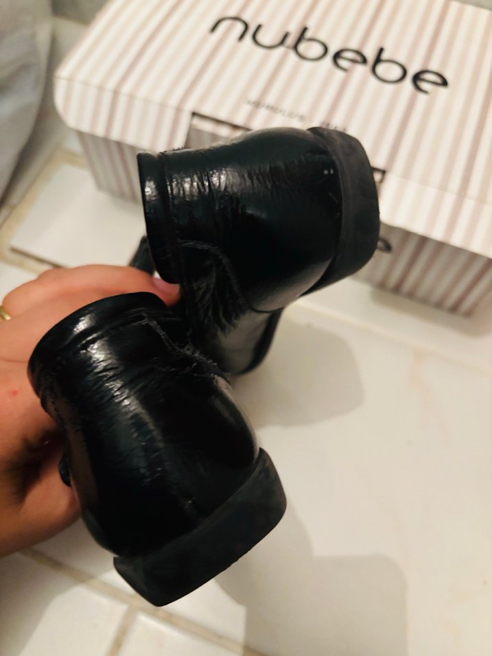 Nubebe Siyah Kız Çocuk Klasik Okul Ayakkabısı - Görsel 5