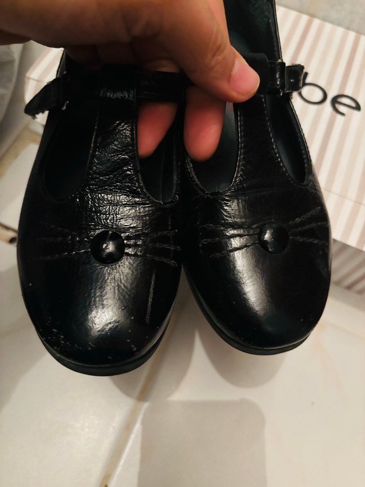 Nubebe Siyah Kız Çocuk Klasik Okul Ayakkabısı - Görsel 4