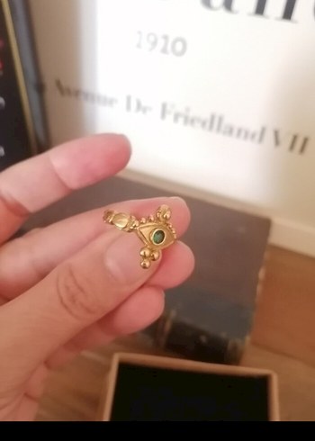 Pandora Pirinç Yeşil Göz Taşlı Yüzük