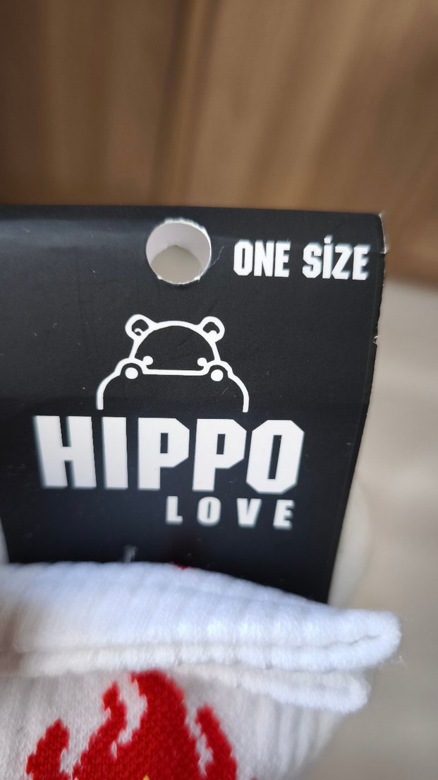 Beyaz Erkek Çorap, Renkli Alev Desenli, HIPPO - Görsel 2