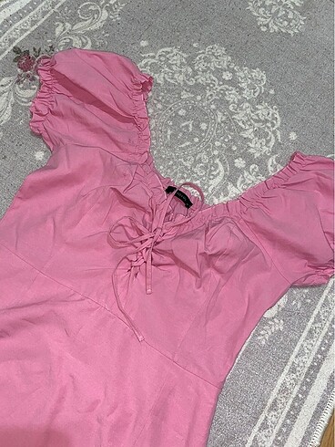 Trendyol & Milla pembe poplin yaka elbise