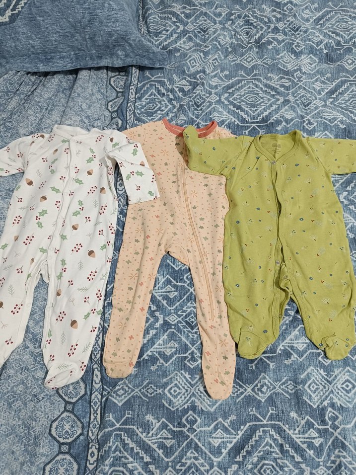 3 Uzun Kollu Bebek Tulum ve 5 adet patikli alt - Görsel 2