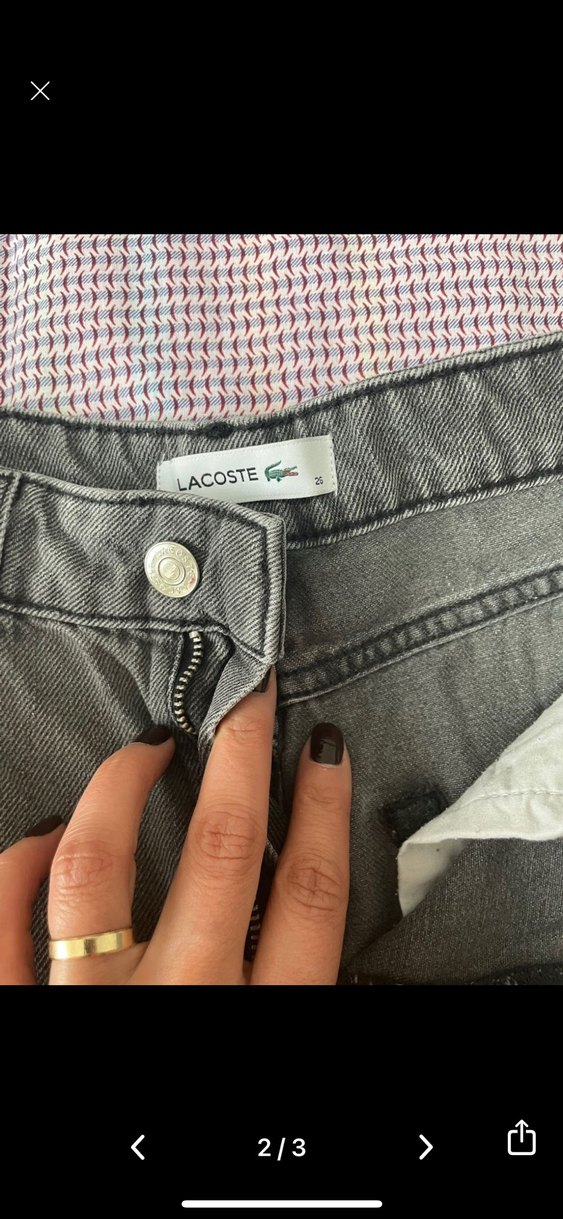 Lacoste Gri Loose Fit Midi Keten Kot - Görsel 2