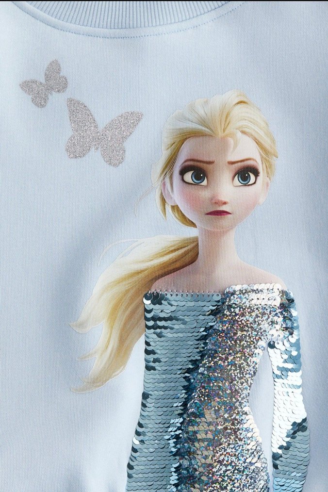 H&M Elsa baskılı sweatshirt 2/3 yaş. - Görsel 2