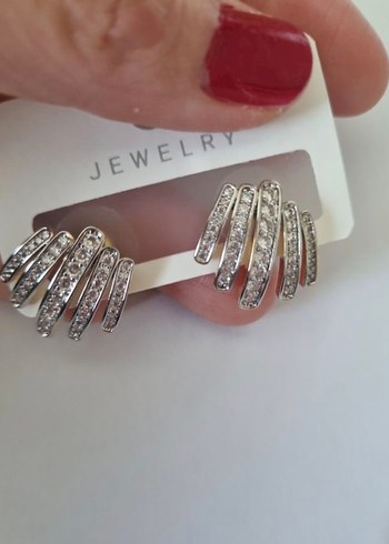 Altın Renkli Mini Zebra Desenli Küpe - Görsel 2