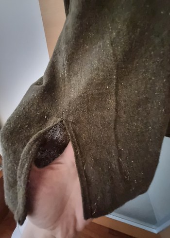 Kadın Kahverengi V Yaka Yün Kazak - Görsel 2