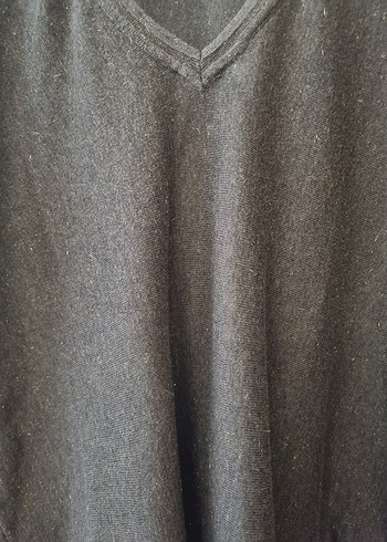 Kadın Kahverengi V Yaka Yün Kazak - Görsel 3