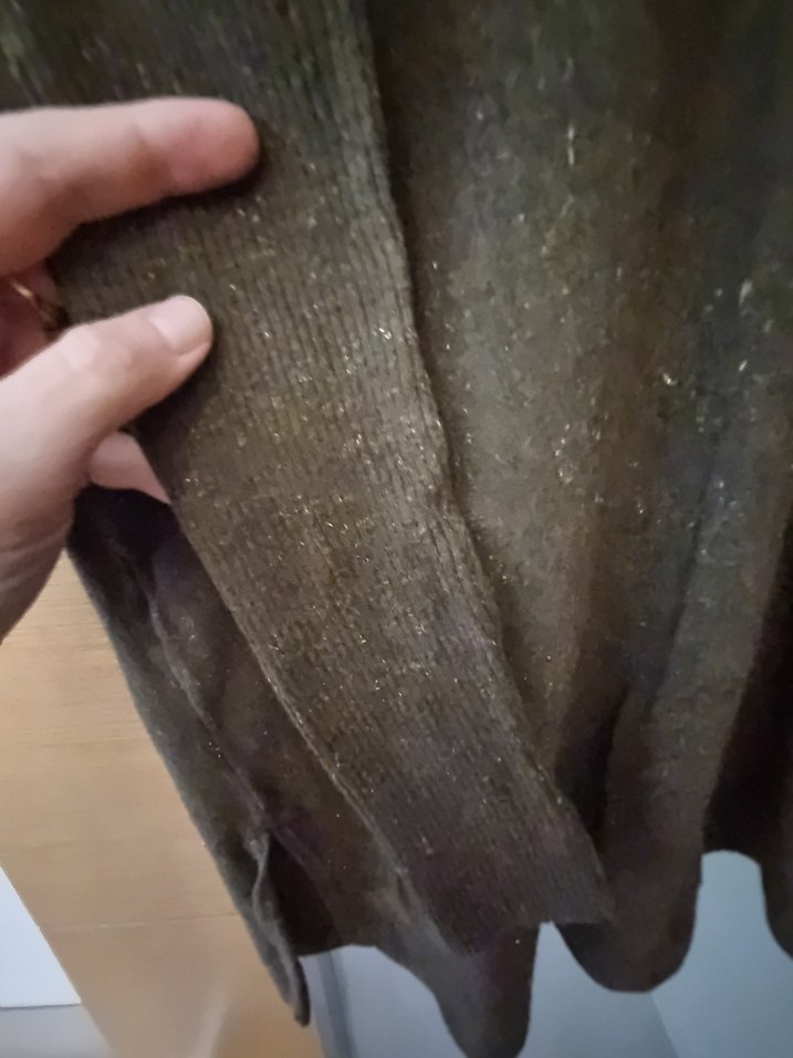 Kadın Kahverengi V Yaka Yün Kazak - Görsel 5