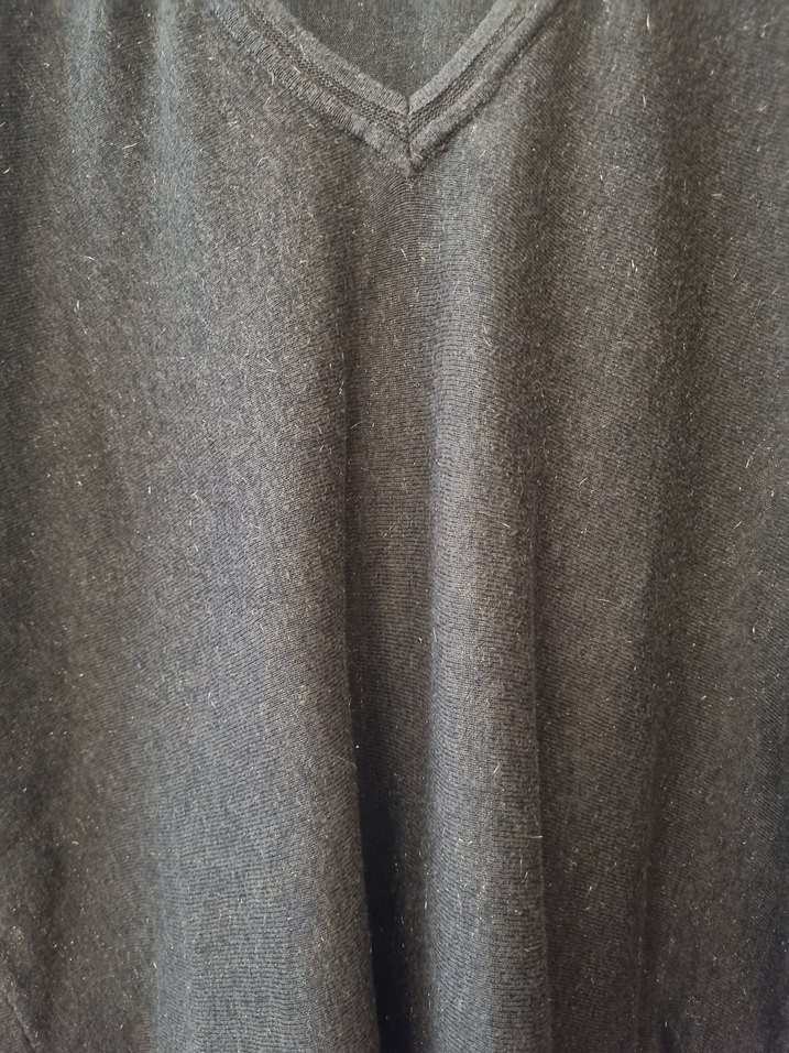 Kadın Kahverengi V Yaka Yün Kazak - Görsel 3