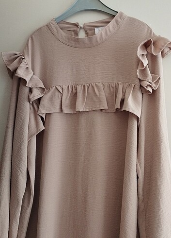 48 Beden camel Renk Uzun Tunik