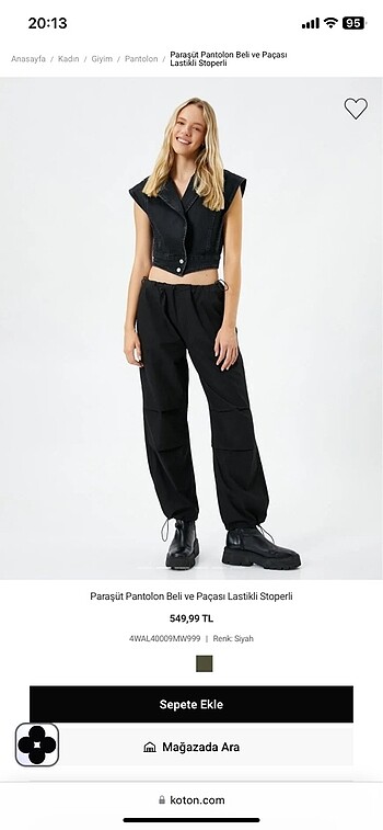 Koton paraşüt pantolon