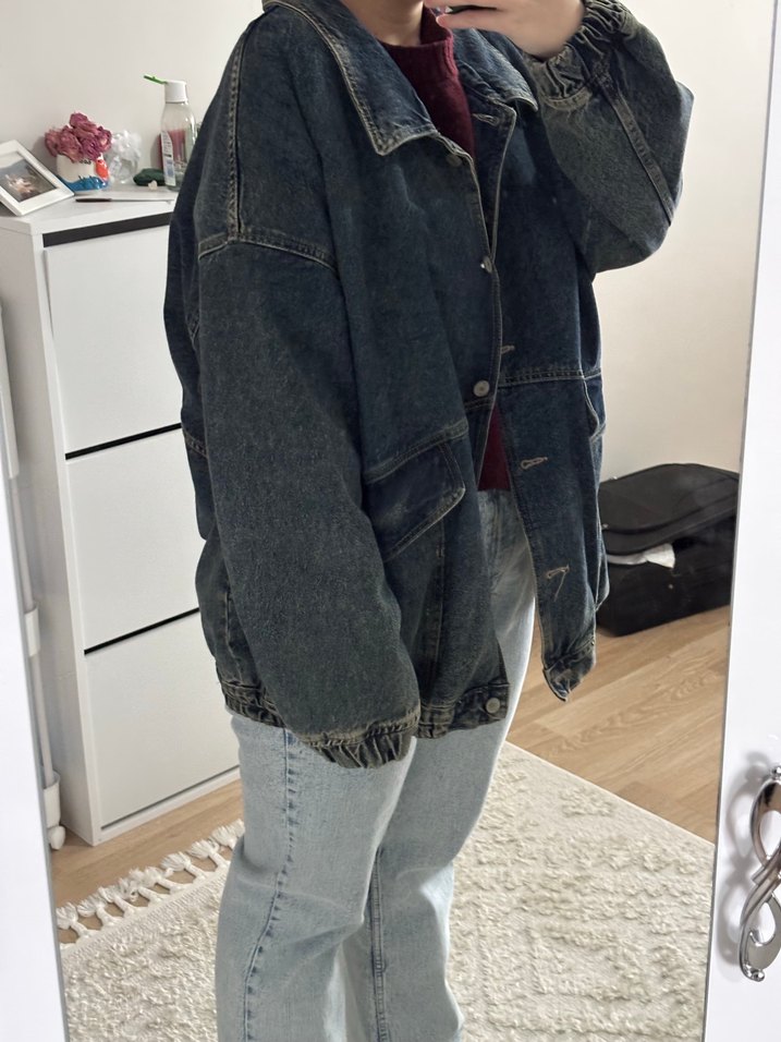 Kadın Oversize Kot Ceket - Görsel 4