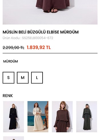 MANUKA Mürdüm Renkli Uzun Müslin Elbise - Görsel 3